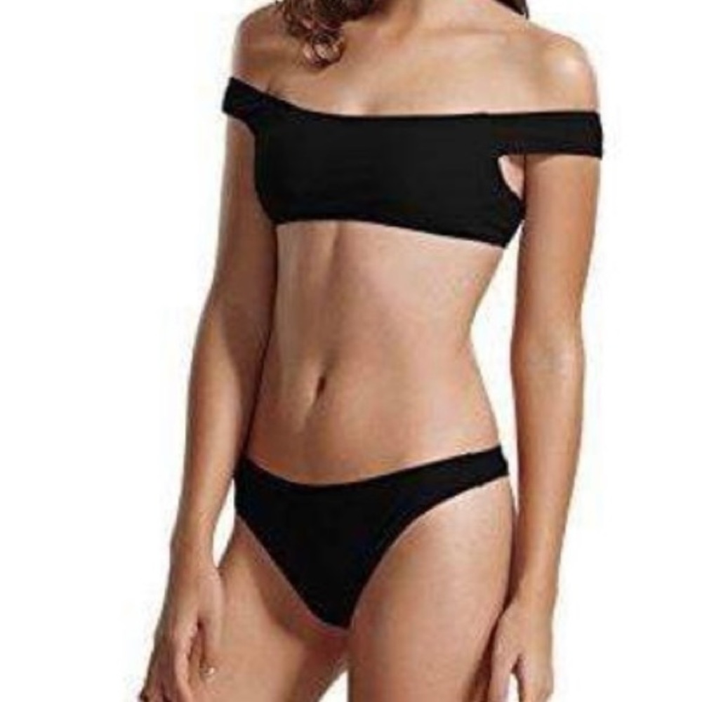 NWT. Women’s Zeraca Retro Brazilian Bottom Off The Shoulder Bikini Swimsuit